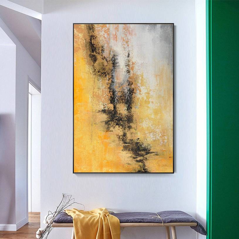 Gray Living Room Hallway Abstract Canvas Wall Art 3CH3E wall art